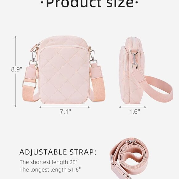 Small Quilted Crossbody Bags for Women Cell Phone Wallet Purse with Card Slots S - Picture 2 of 7